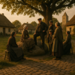 Da klokkeslaget samlede landsbyen